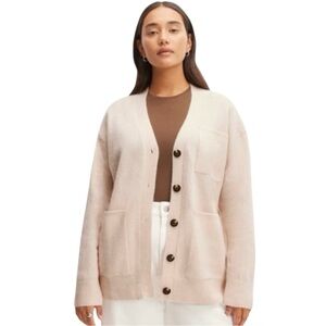 EVERLANE | The Cozy-Stretch Relaxed Cardigan Size S Whisper Pink Preppy